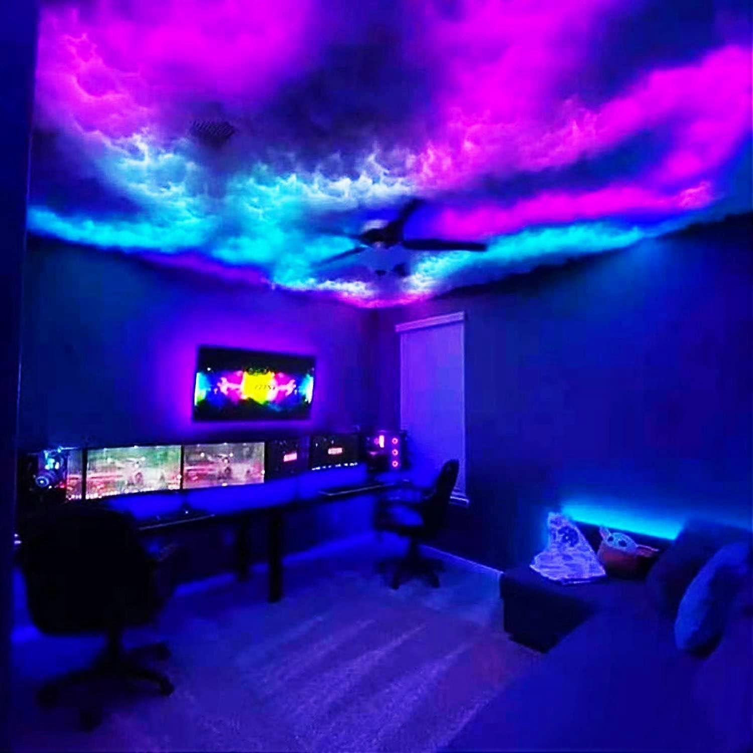 Giant 3D LED Cloud Lamp, CeilingMounted RGB Thunder Cloud Light, 5m2 Ambient Light For Gaming Room And Christmas Decor