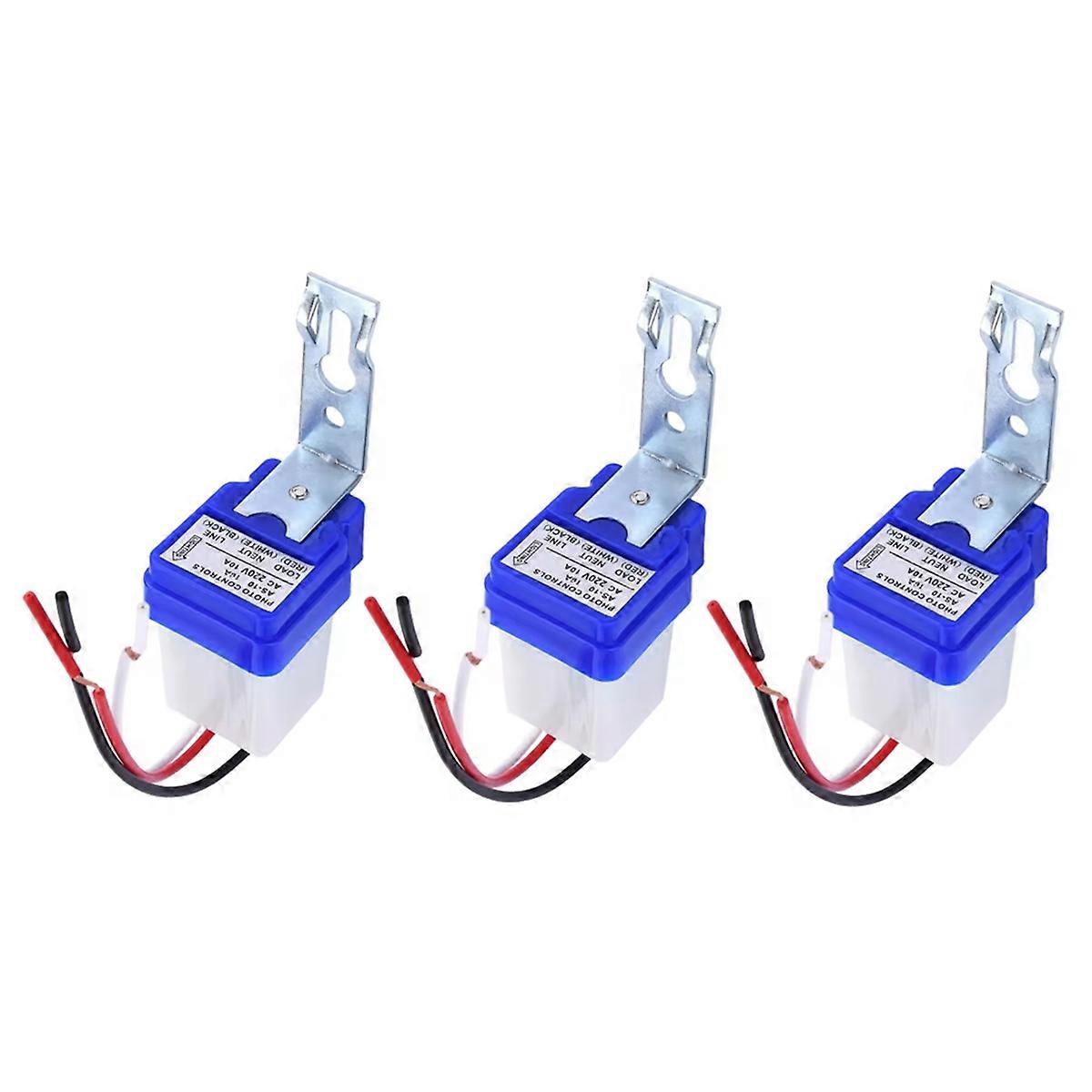 3PCS AS-10 Waterproof Photo Control Sensor Switch Automatic Auto on Off Photocell Street Light Switch AC 220V