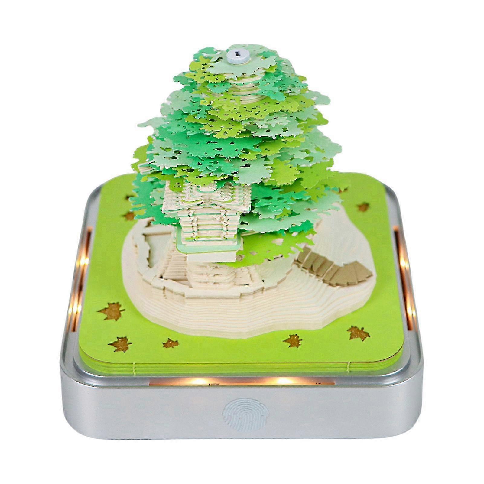 3D Calendar 2026 Sakuras Tree 3D Sakura-Tree Timepiece Calendar with Lights Presents