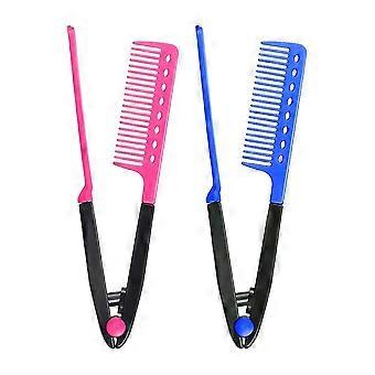 2 Pieces Smoothing Comb Salon Hair Brush Comb V Shape Smoothing Comb