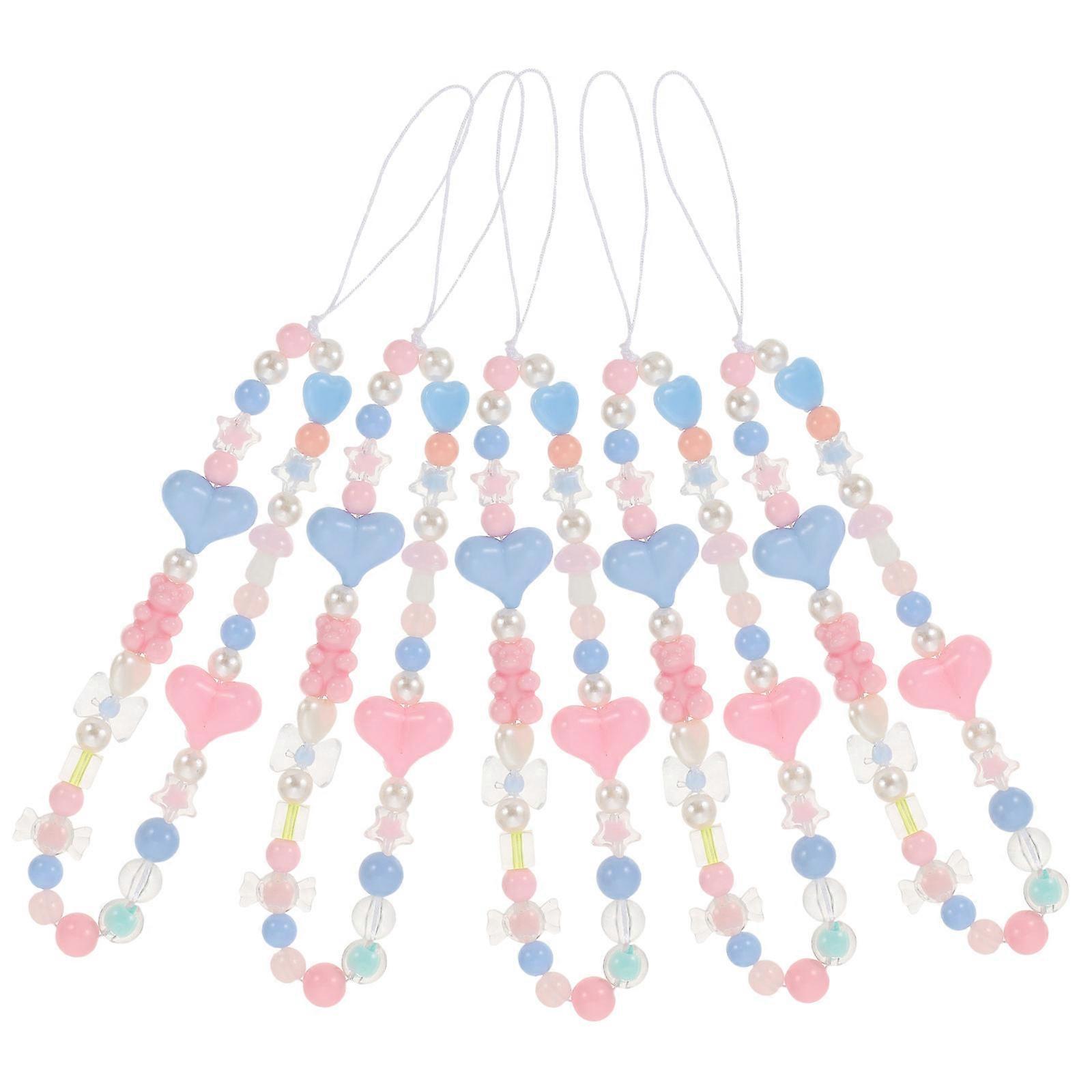 Beaded Phone Charm Lanyard Mobile Device Compatibility 5Pcs