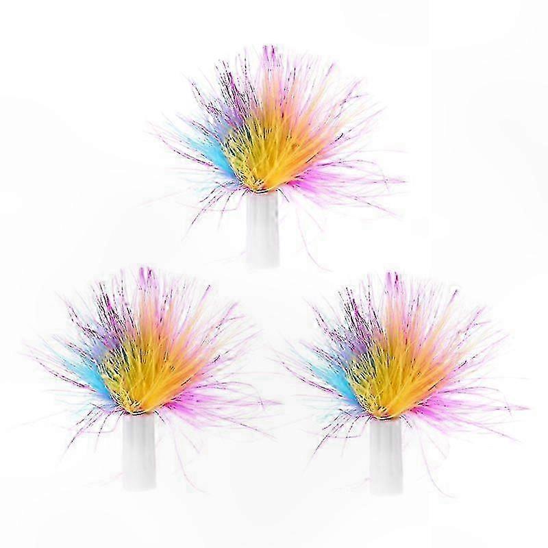 3-Pack Interactive Cat Toys with Replaceable Feathers and Rotating Electronic Feature for Pets
