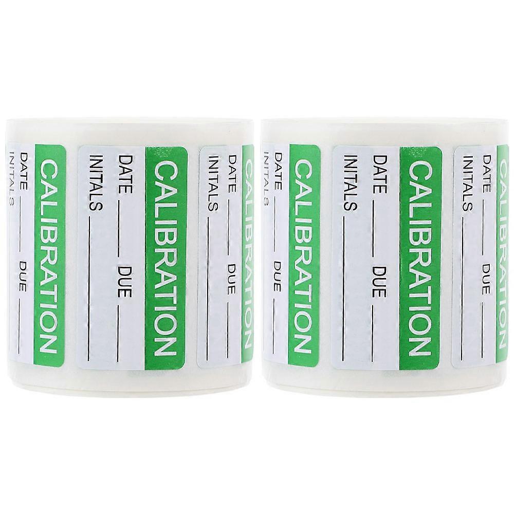 Waterproof Green Calibration Labels For Quality Control In Warehouse Ground Transport 6 Rolls With Writable Adhesive Surface