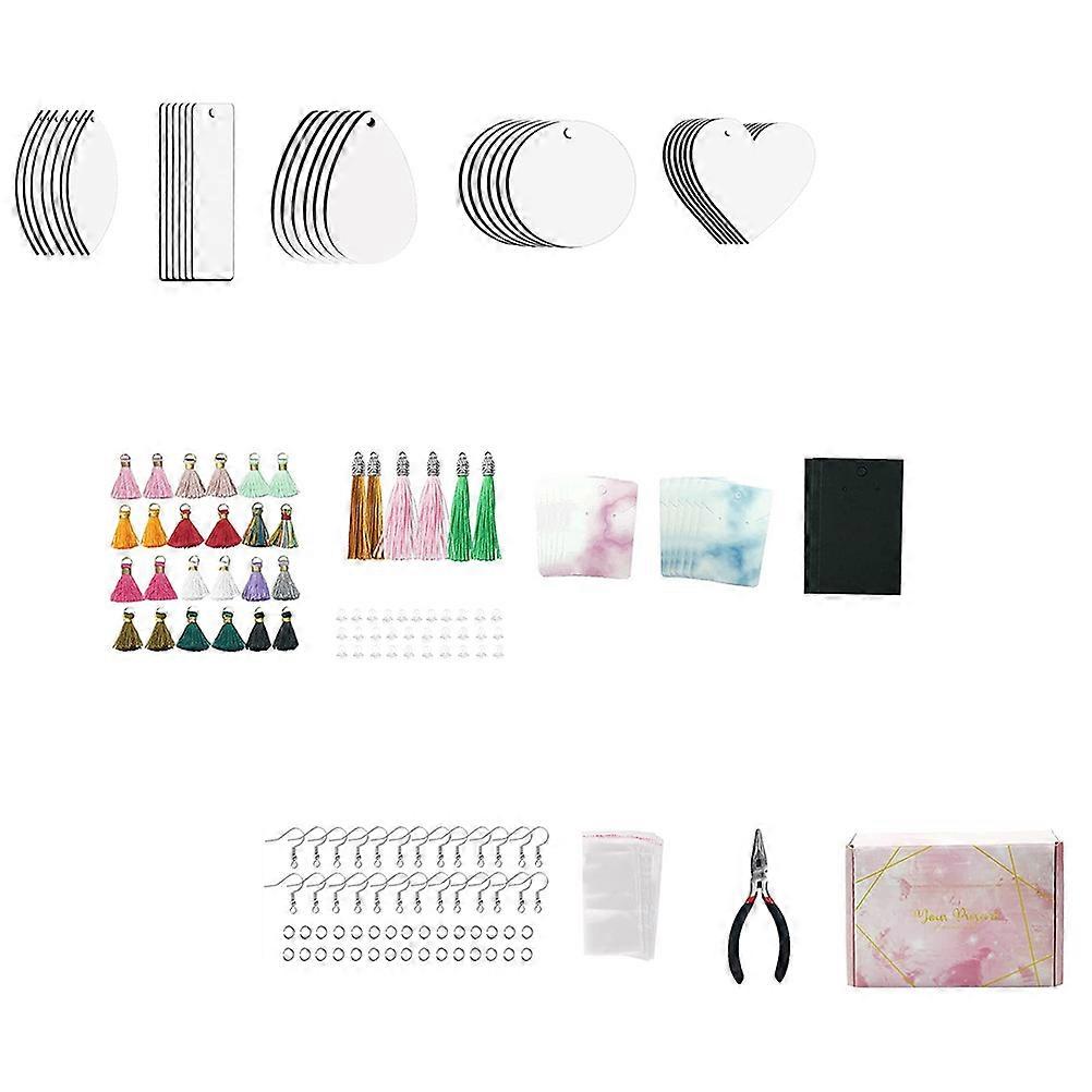 Heat Transfer Earring Pendants 3 Sets Multi Color Blank Sublimation For Crafts Elegant Design