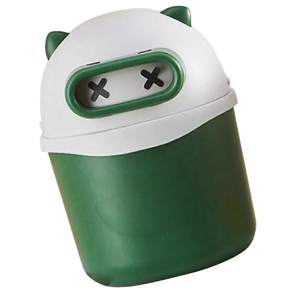 Desktop Waste Bin for Desktop Use Plastic with Lid 3Pcs Green