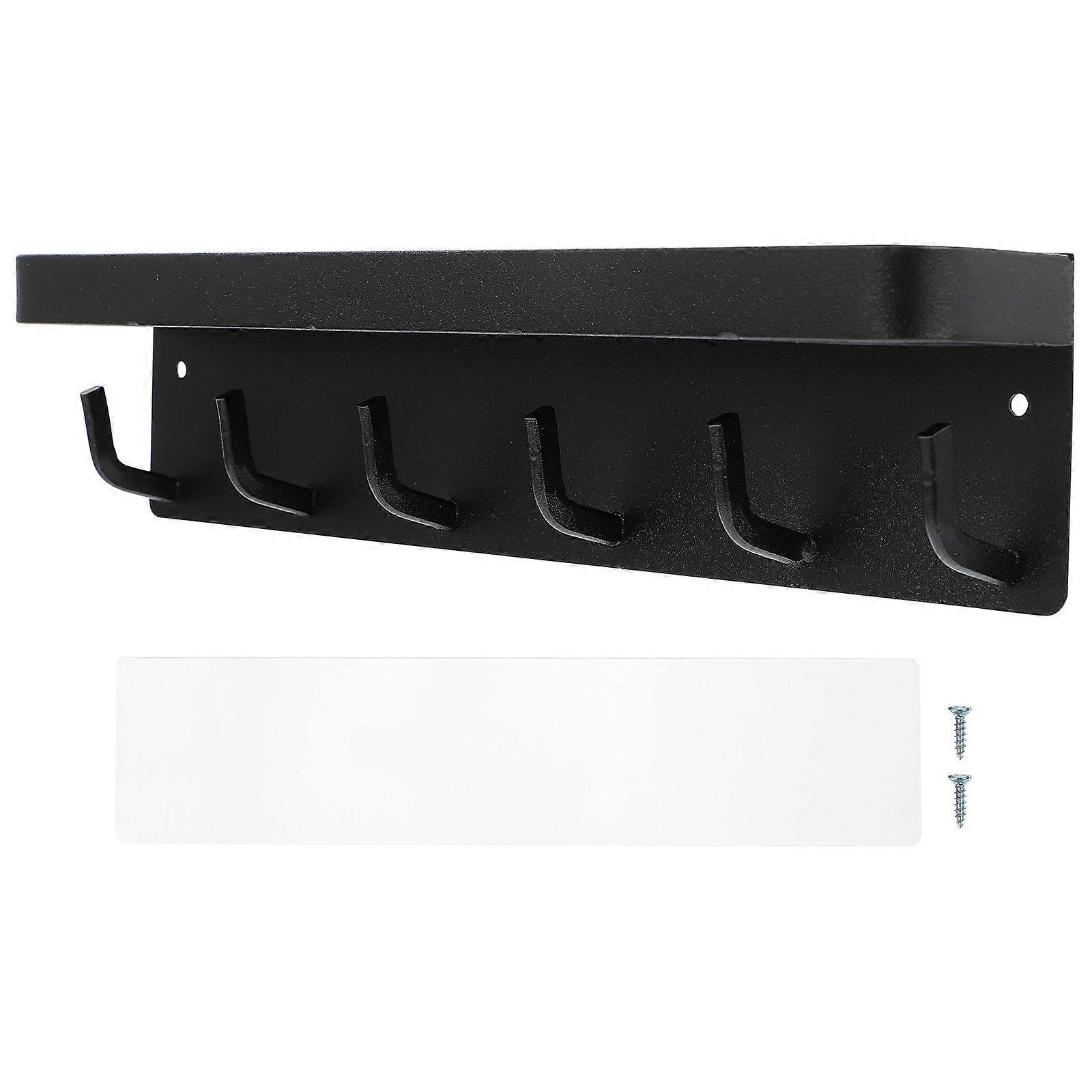 Black Wall Hook Storage Rack for Household Storage with 2Pcs Set