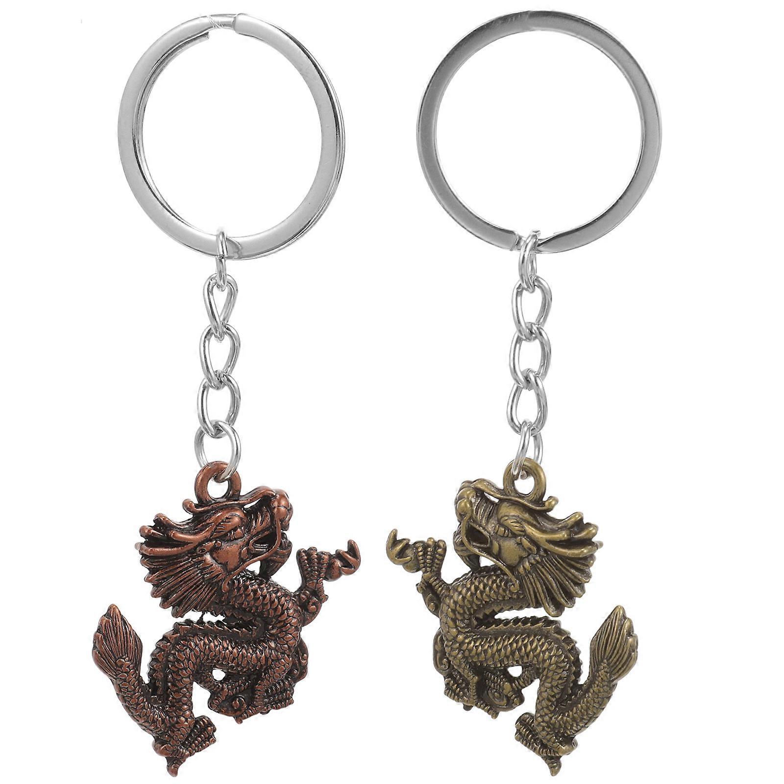 Traditional Design Dragon Keychains 4Pcs Ideal For Keys Handicraft Use New Year Gift