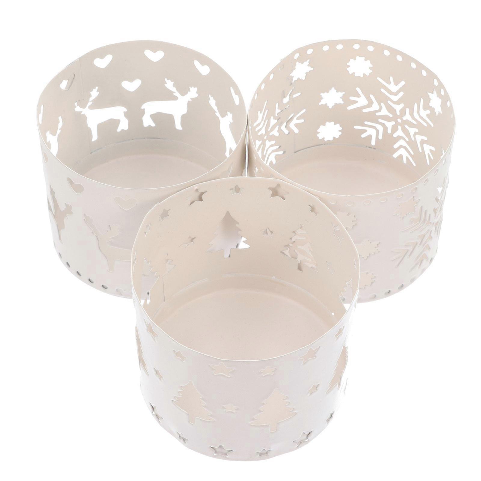 Christmas Hollow Candle Holder for Xmas Table Decor 9Pcs Set