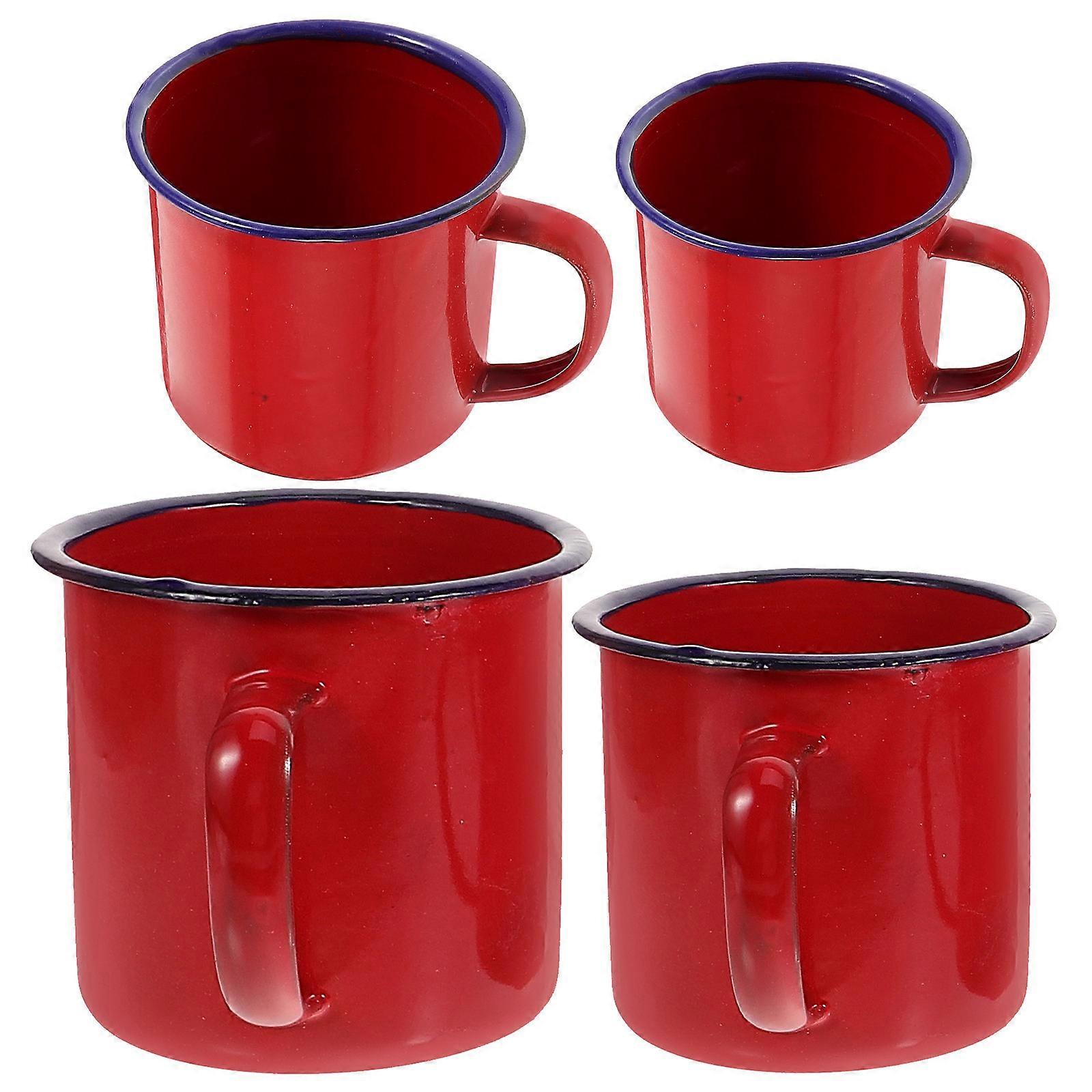 Camping Mug Bulk Reusable Cup Round Shape 350ml Cake Serving 4Pcs
