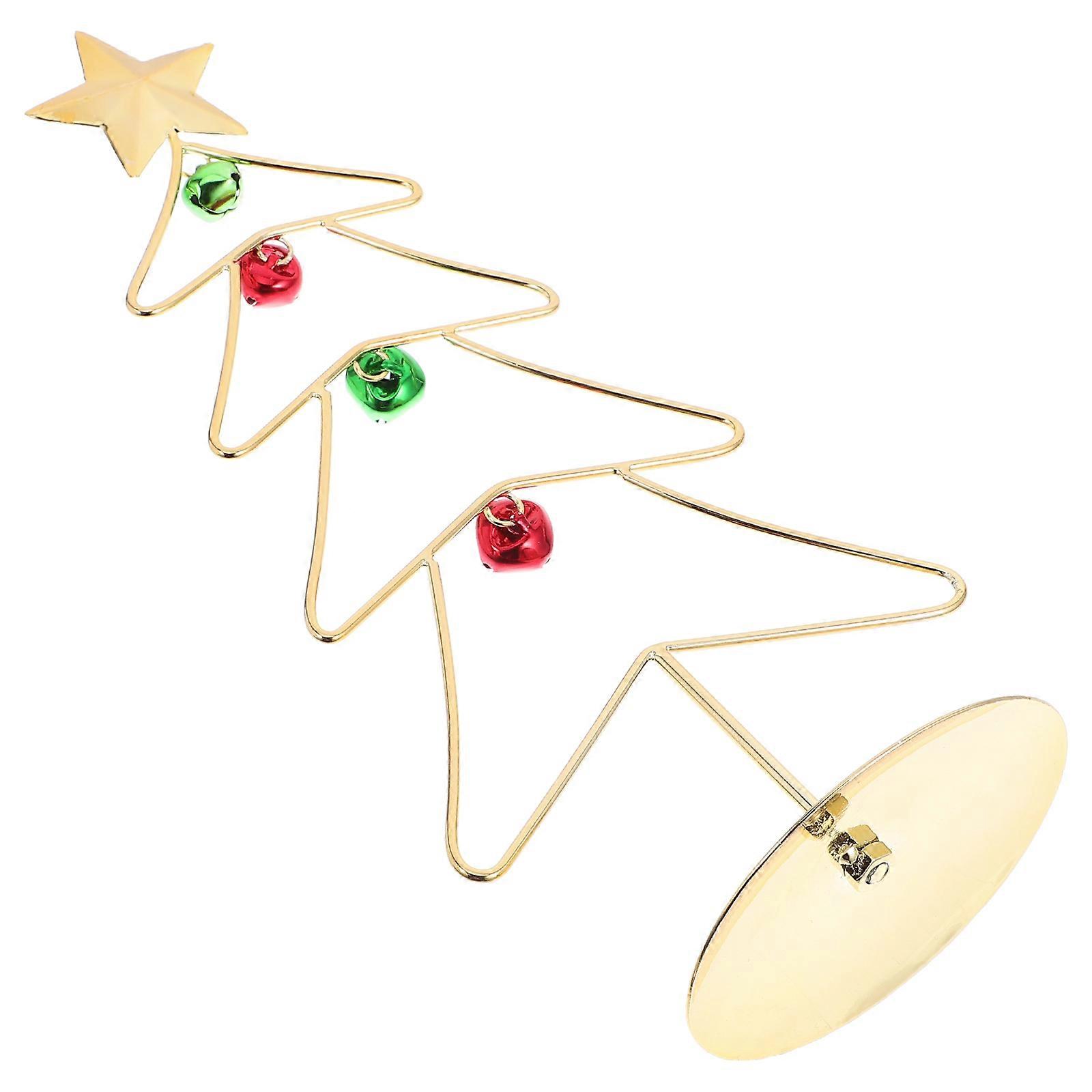 Iron Christmas Tree Decoration for Holiday Tabletop Ornaments in Golden Color with Versatile Decoration Display 1Pack