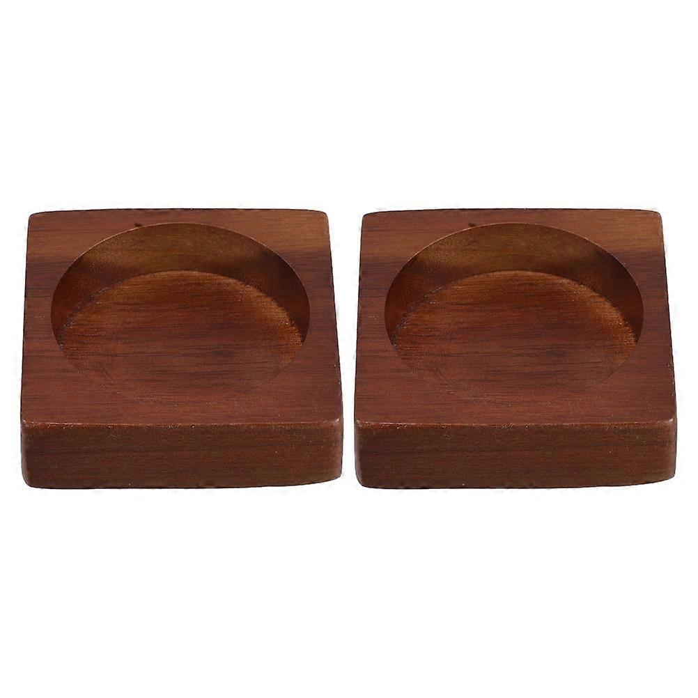 Wooden Pepper Mill Grinder Tray Keeps Kitchen Organized Square Rustic Style 2Pcs