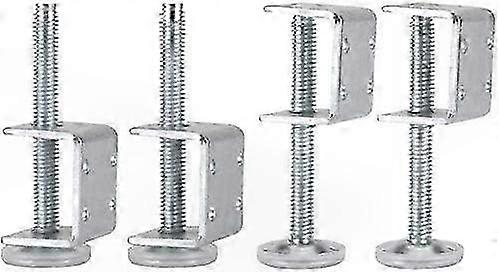 Heavy Duty M10 Thread Furniture Leg Leveler, 4 Pack U-Bracket with Adjustable U-Shaped Plinth for Leveling Support