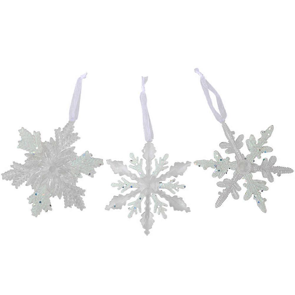 12Pcs Snowflake Decorations for Hanging Glittered Ornaments