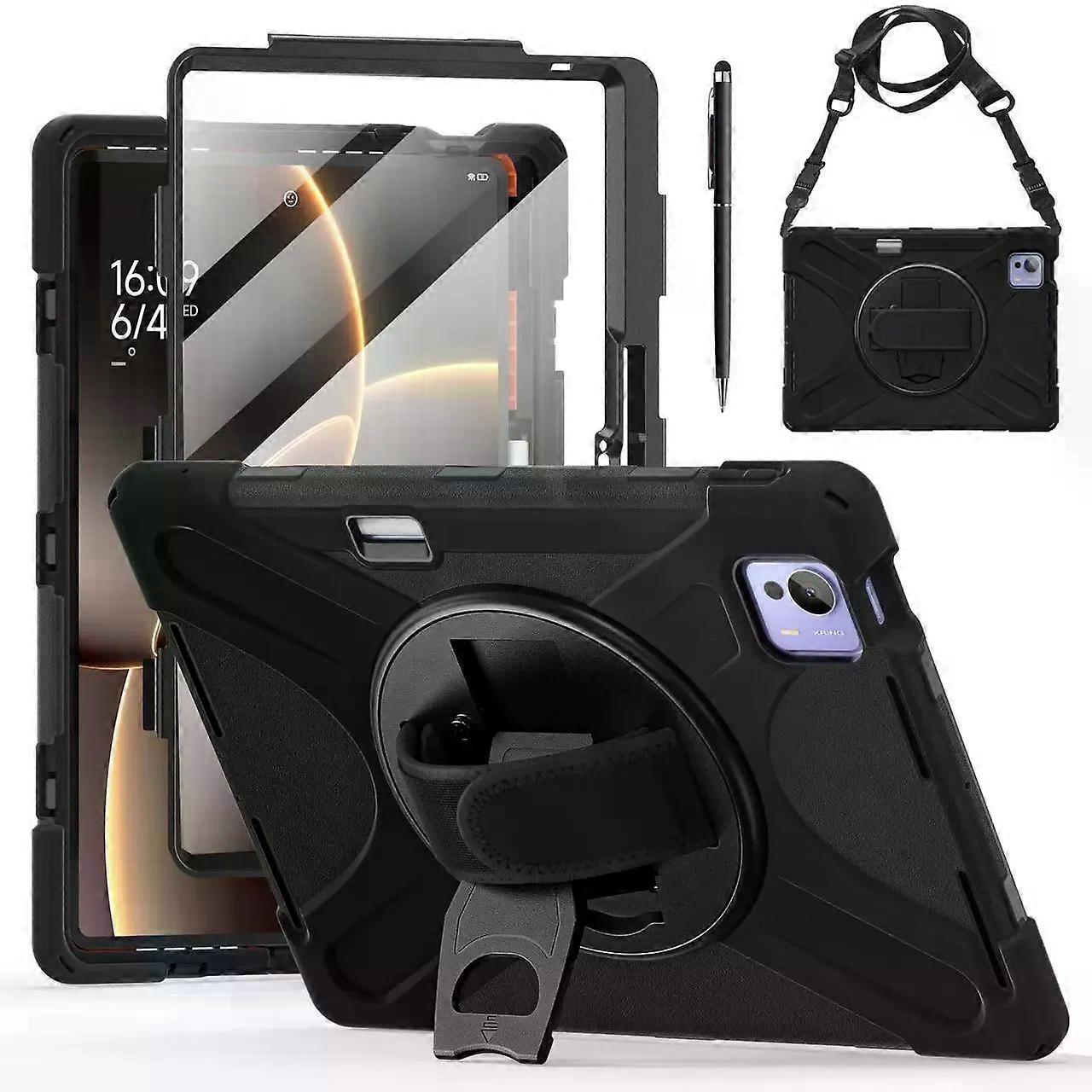 Case for Xiaomi Pad 7 Ultra 14 inch 2025 Shockproof Cover with Screen Protector Pencil Holder Rotatable Stand Shoulder Strap Stylus Pen