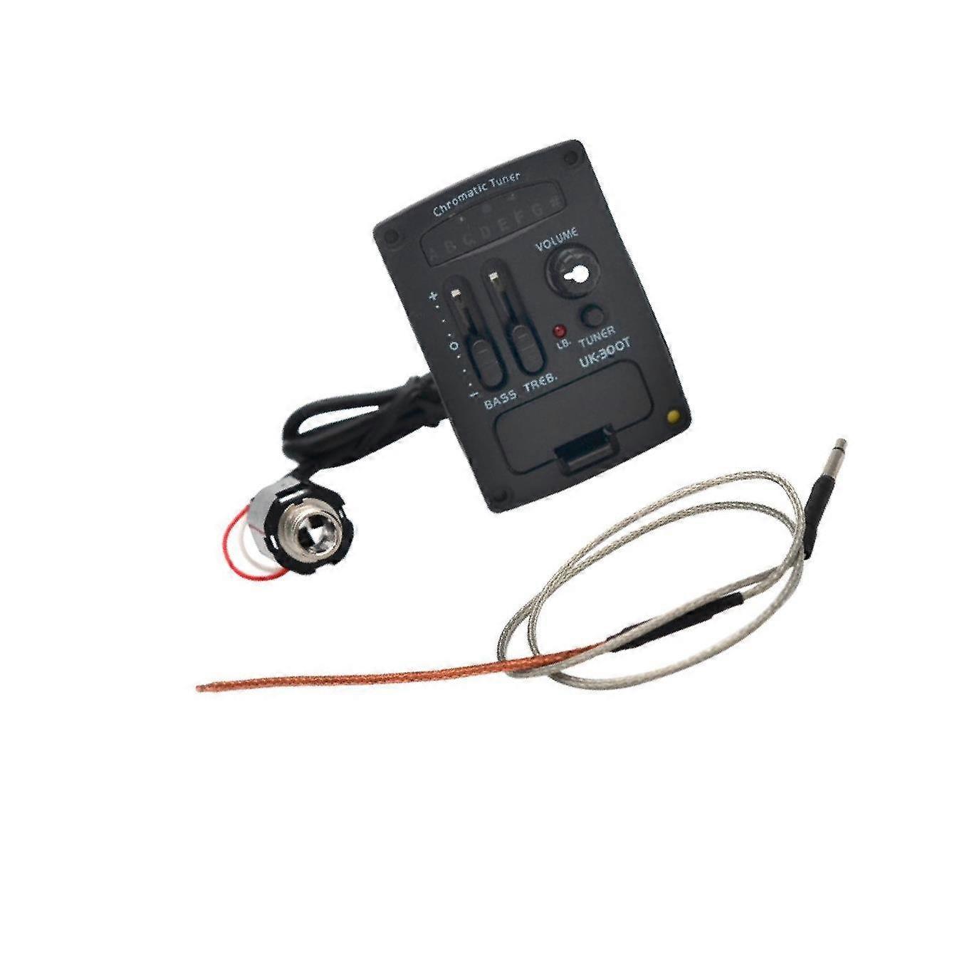 Ukulele Pickup With 2 Band EQ High Tuning Performance Equalizer Preamp Piezo Low Battery Check LED
