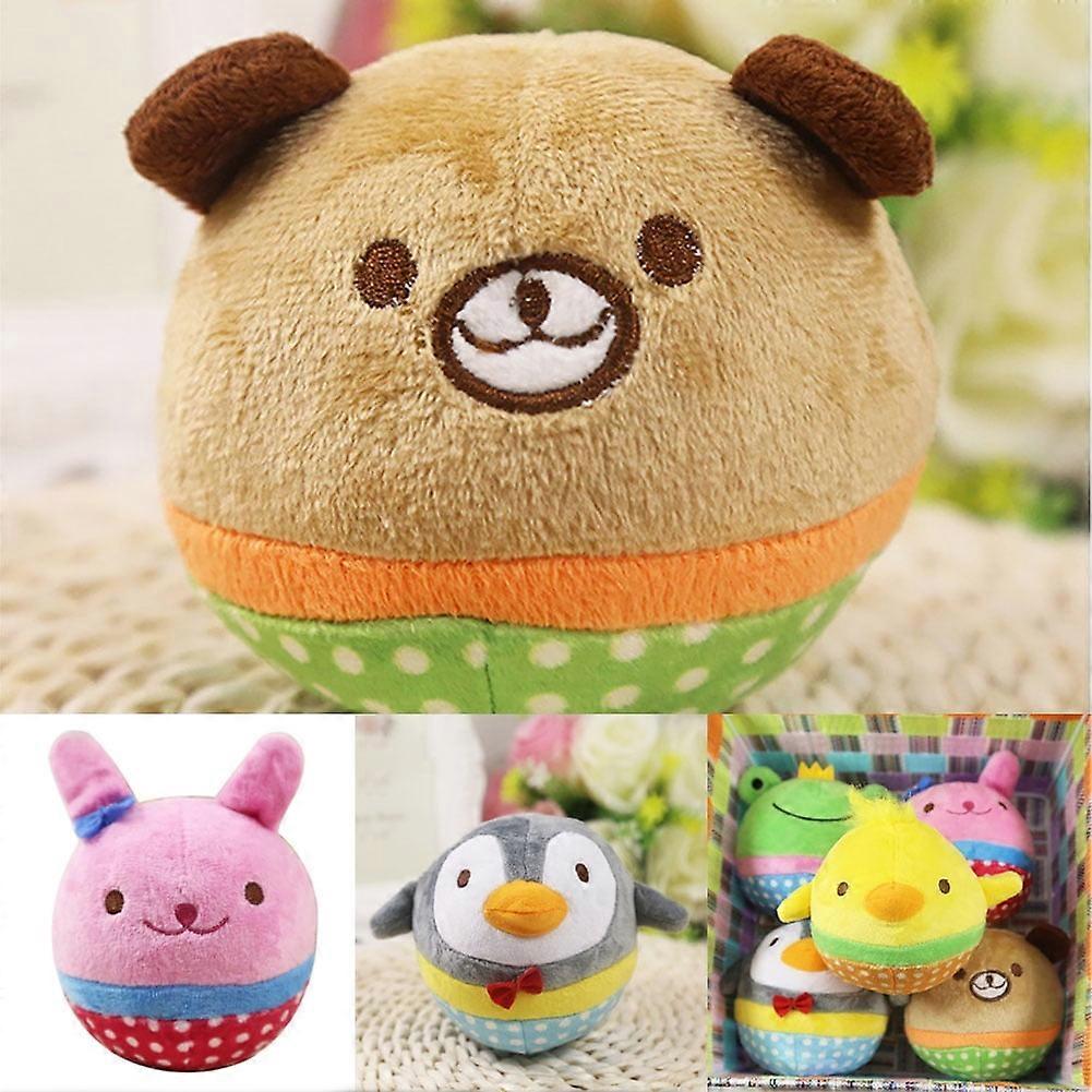 Cheers.US Puppy Squeaker Ball Plush Dog Toys, Compatible with Easy-cleaning, Soft Interactive Chew Toy for Small Medium Dogs & Cats