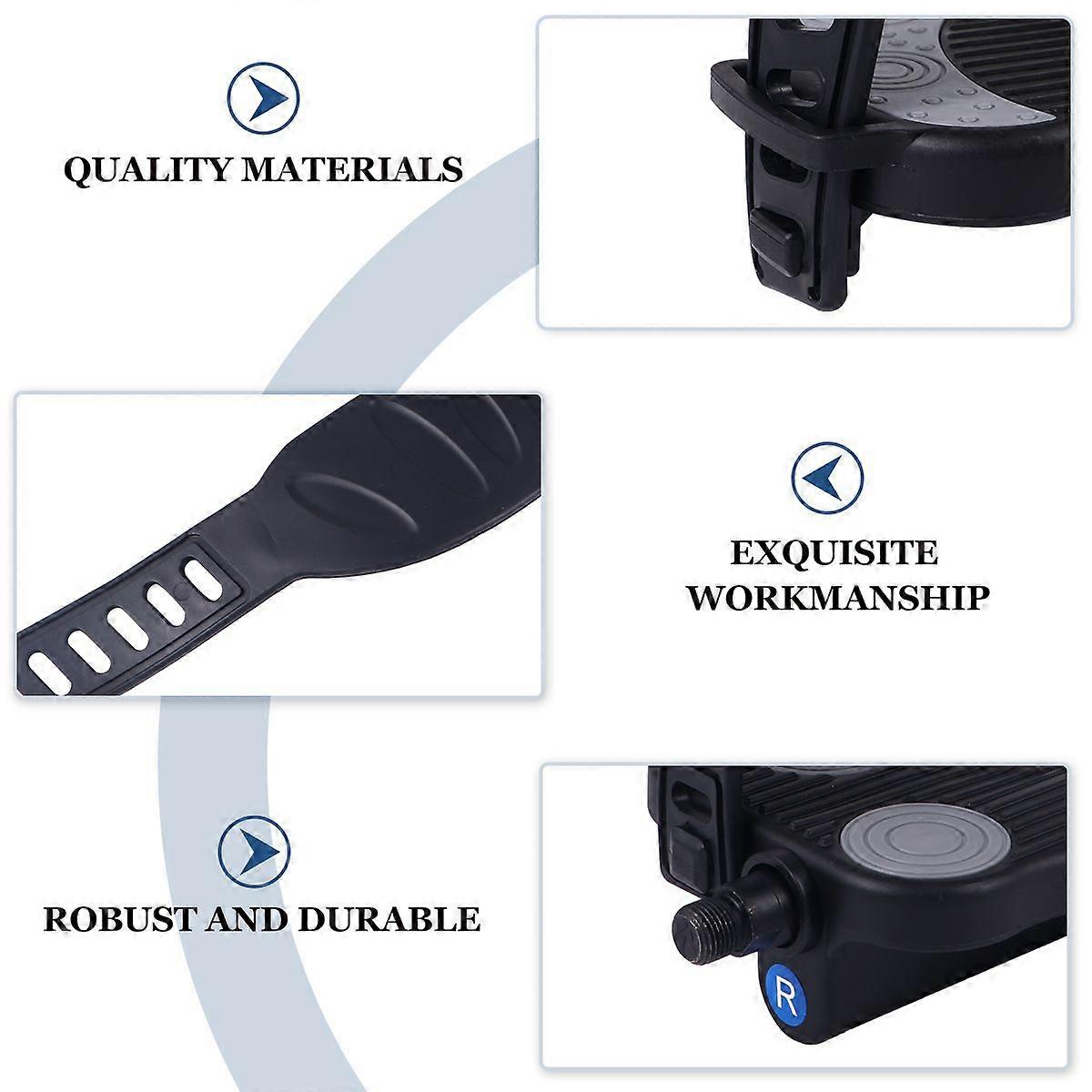 1 Pair Exercise Bike Pedals with Straps Bike Pedals Random Pattern