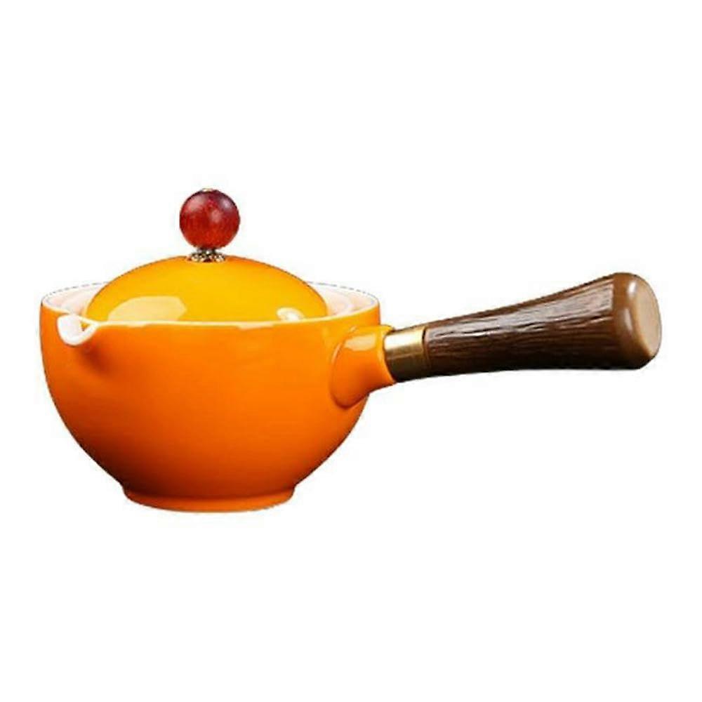360 Degree Ceramic Teapot  Handheld Side Handle Kettle, Ceramic Single Pot, Exquisite Tea Set