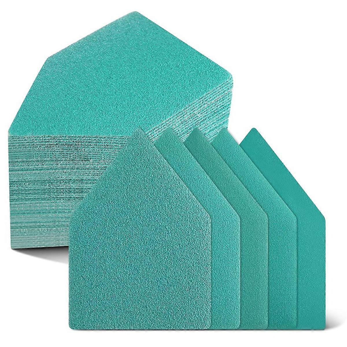 50PCS Detail Sander Sandpaper Compatible with -, 80,120,150,180,240 Grit (10 of Each) Triangle Sanding Sheets