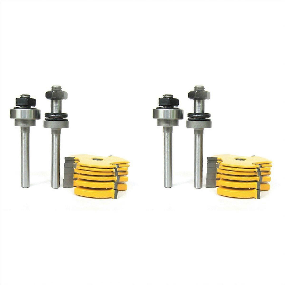 8pc 1/4inch Shank Slot ,Assembly 6 cutters & 2 arbors Router Bit Set