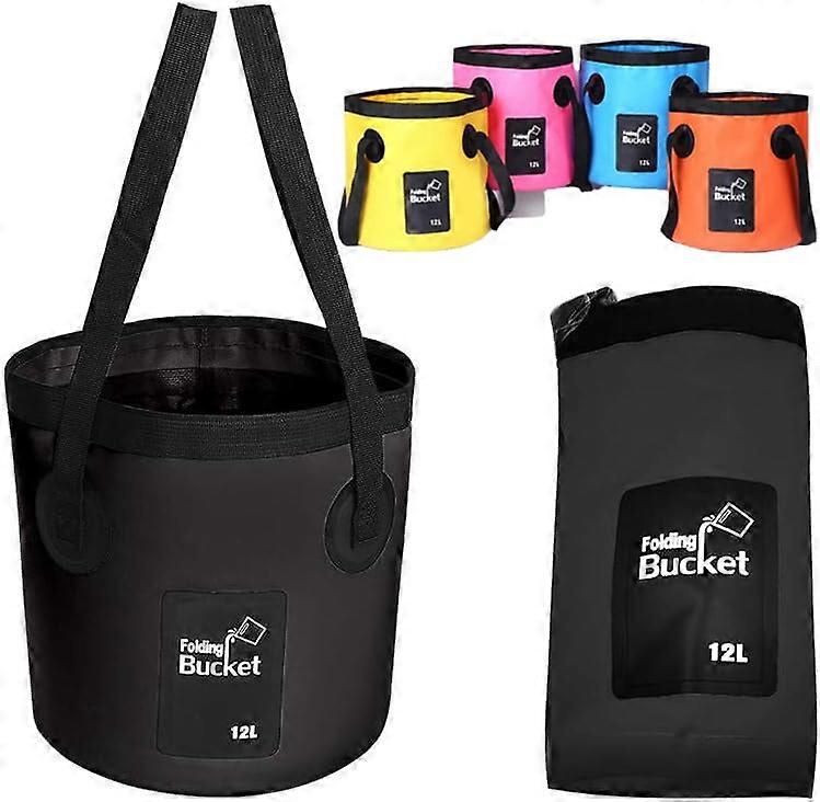 Collapsible Bucket with Handle, Foldable Water Container, Lightweight PVC Portable Bucket for Camping, Gardening, Washing