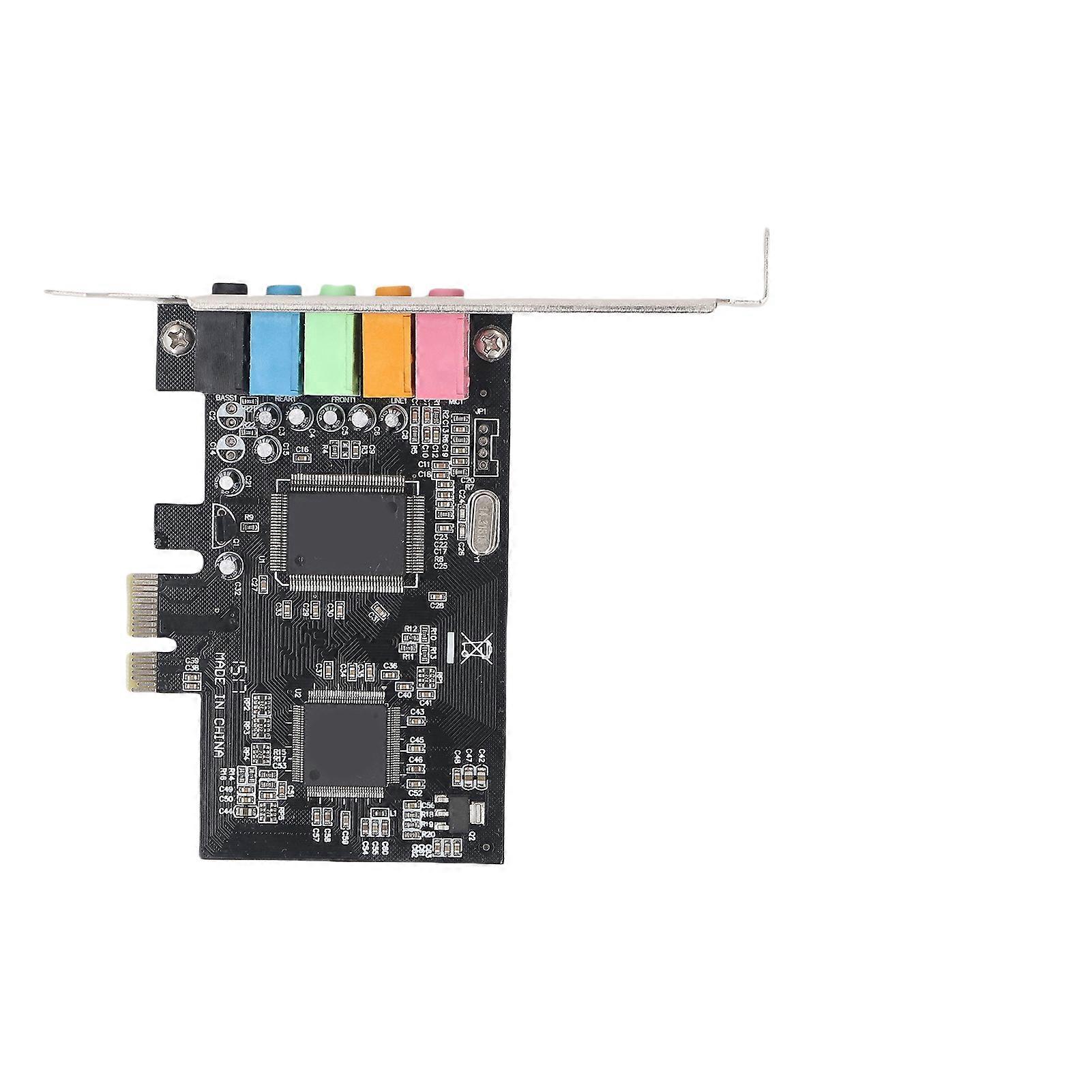 PCIe 5.1 Sound Card for Desktop PC with 3D Surround Sound, Noise Elimination, Low Profile