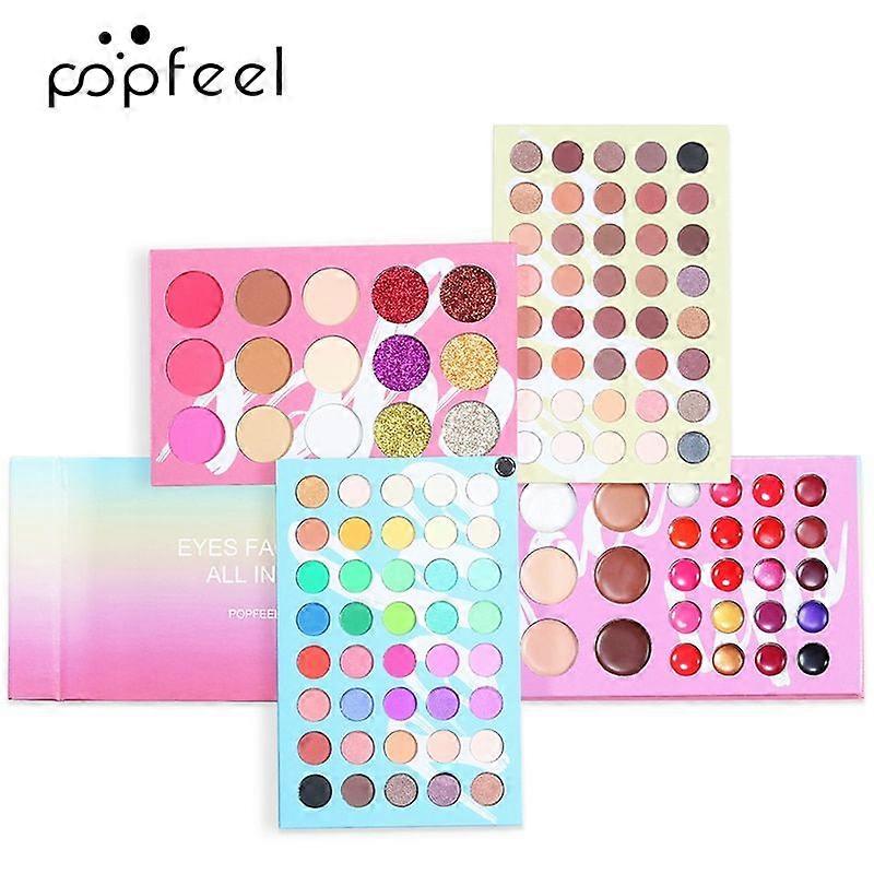 Παλέτα σκιών ματιών, σετ παλέτας μακιγιάζ 4 σε 1 με χρωματικό πίνακα, σκιά ματιών με γκλίτερ υψηλής χρωματικής απόδοσης και ματ λάμψη