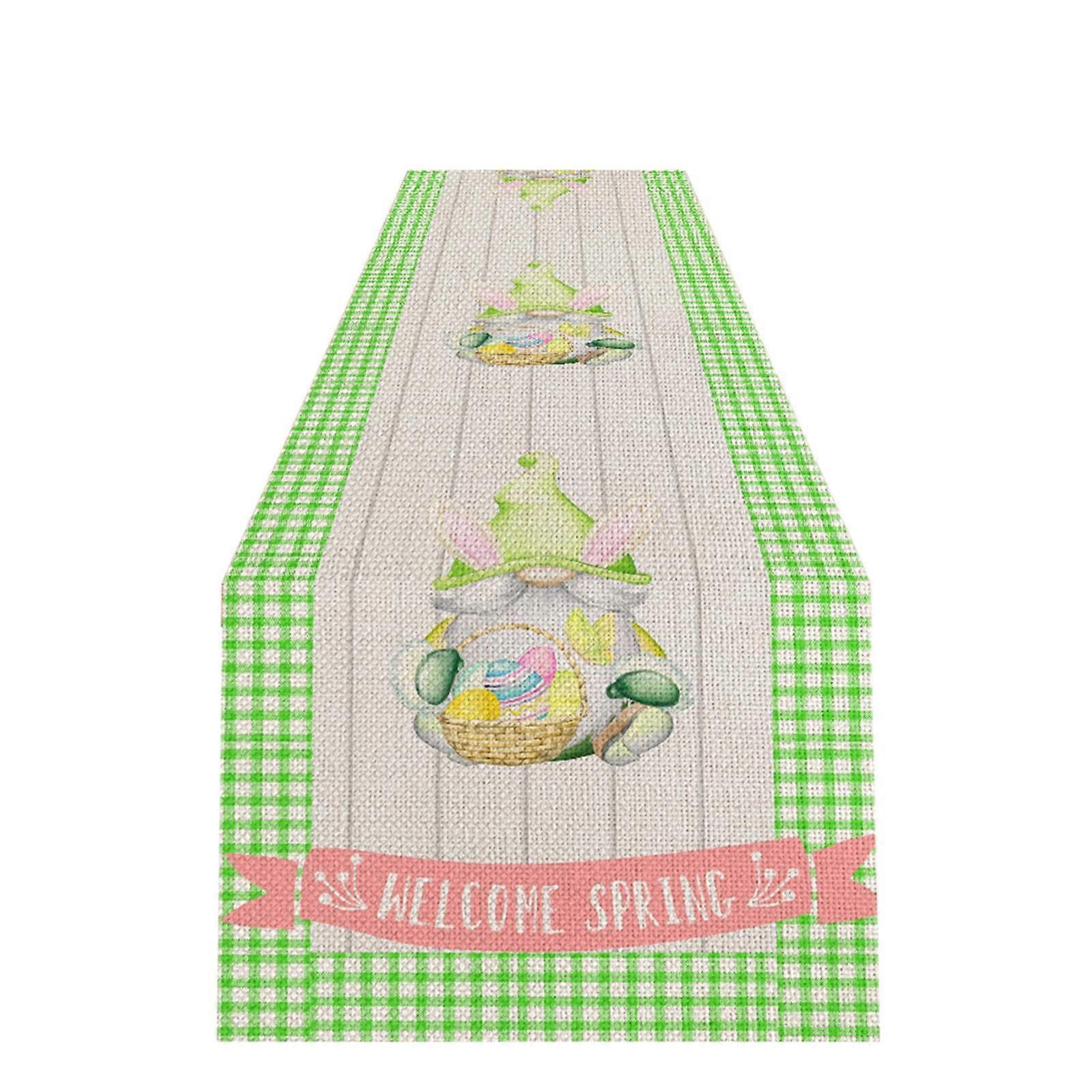 Giyblacko Easter Festival Table Runner Easter Table Flag Linen Sturdy And Durable Table Runner Digital Printed Western Placemat