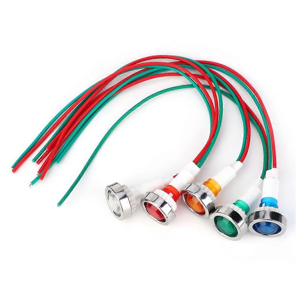 15pcs DC12V 10mm LED Pilot Lamp Power Indicator Light with Wire Cable