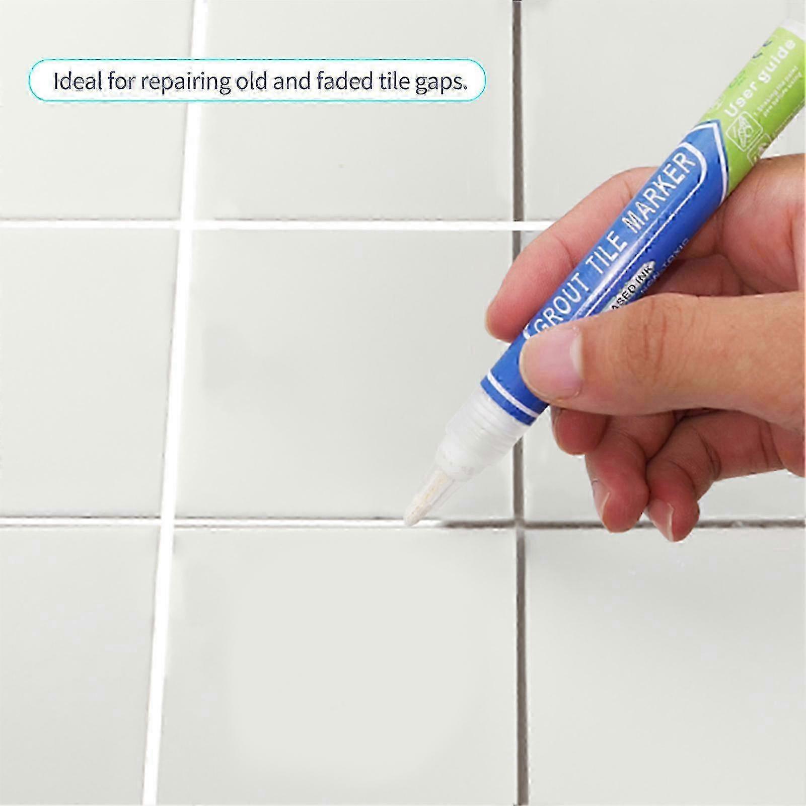 2025 BIGTHUMB Grout Pen Water Based Tile Grout Paint Pen Renew Repair Marker Tile Gap Line Coating with Replacement Tip Waterproof for Bathr