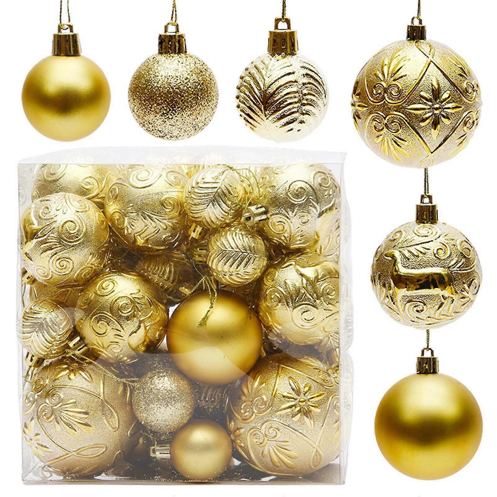 Hiroekza 50pcs Christmas Ornaments Set, Compatible with Xmas Tree, Window & Mall Display Decorations, Pendant Balls