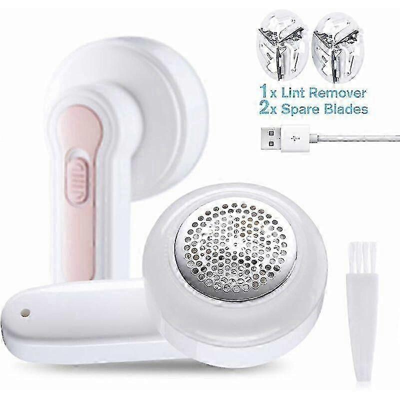 For Electric Pilling Shaver - Portable Clothes Brush with USB Port, 2 Replaceable Blades for Lint Removal
