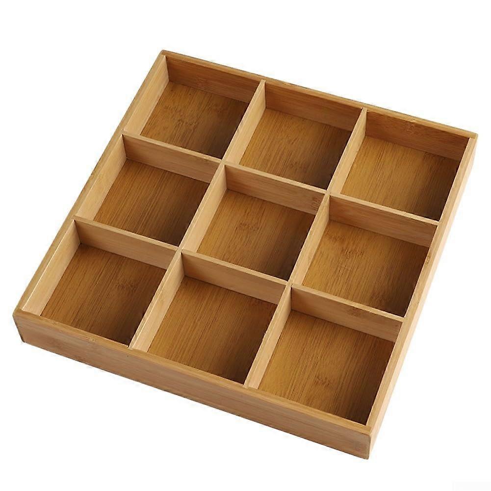 Wooden Serving Tray Divided 29 Grid Compartments For Nuts, Candy, Tea, Snacks, Hot Pot Accessory, Elegant Design