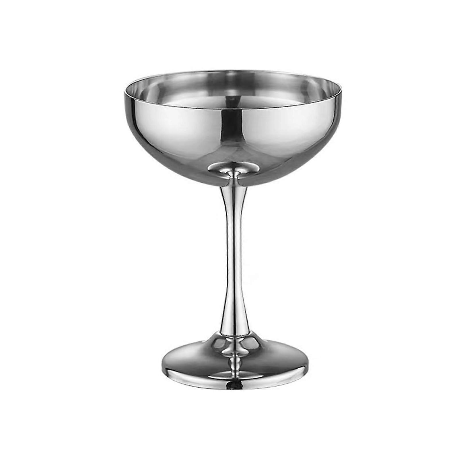Double Layer Stainless Steel Dessert Cup with Tall Base for Ice Cream and Party Display