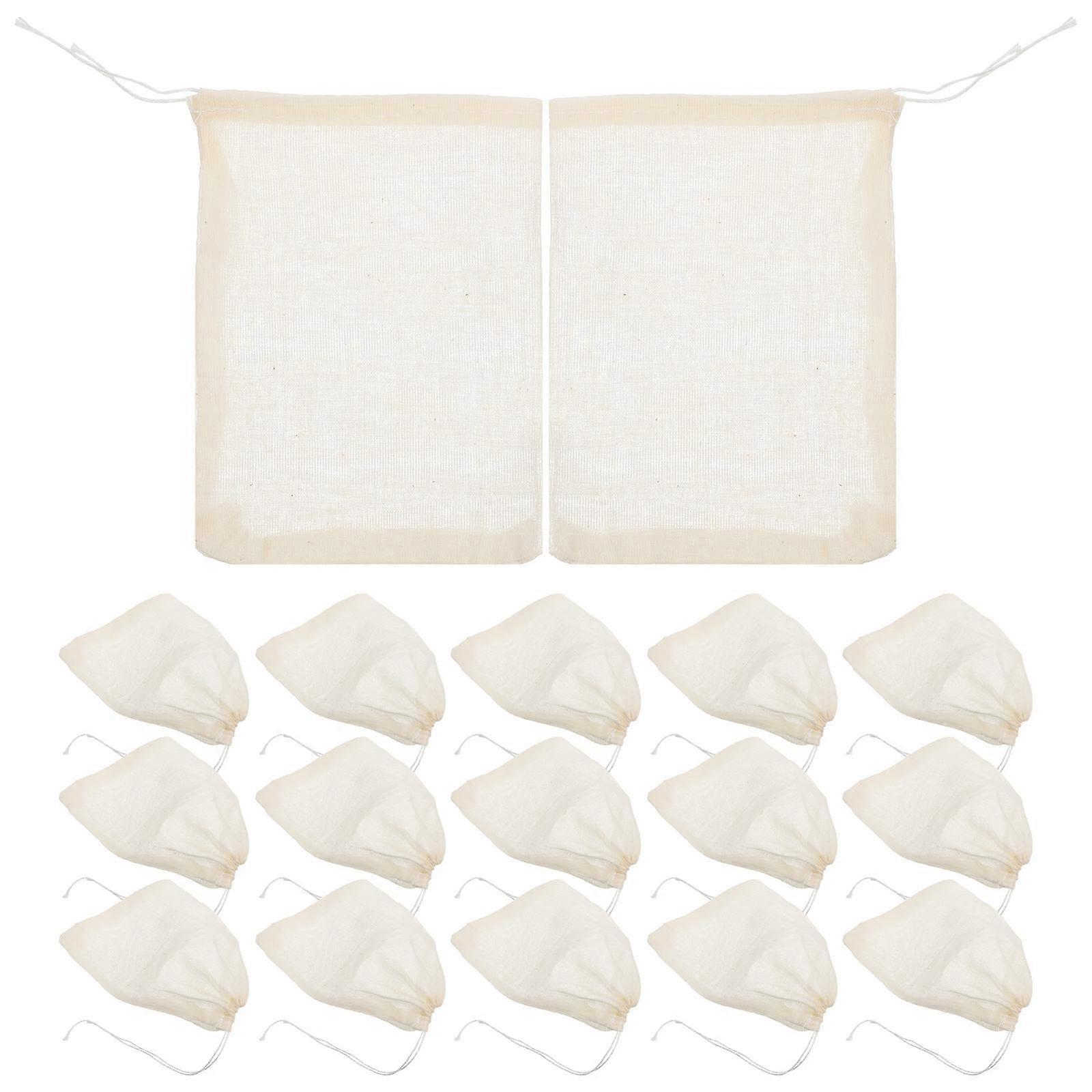 Cotton Gauze Soup Bag for Boiling Tea with Drawstrings 30Pcs Set