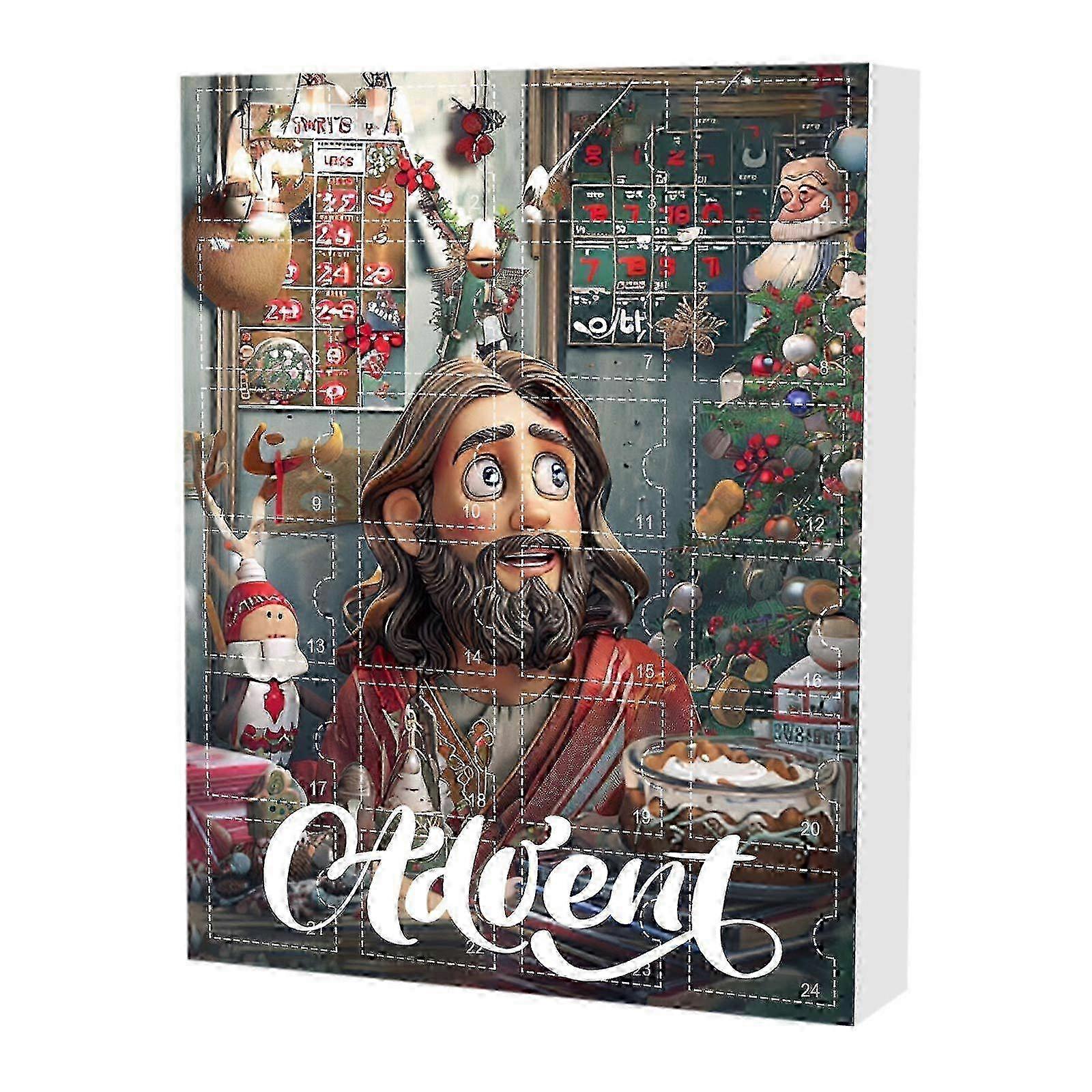 Advent calendar for December with mixed Jesus pendant blind boxes