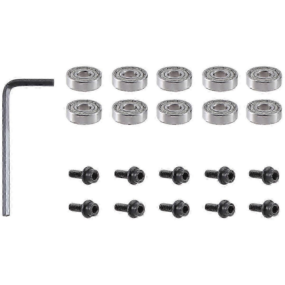 Router Bits Top Mounted Ball Bearings Guide Pack - 10 Piece Set for Router Bit Bearing Replacement and Repair Acces