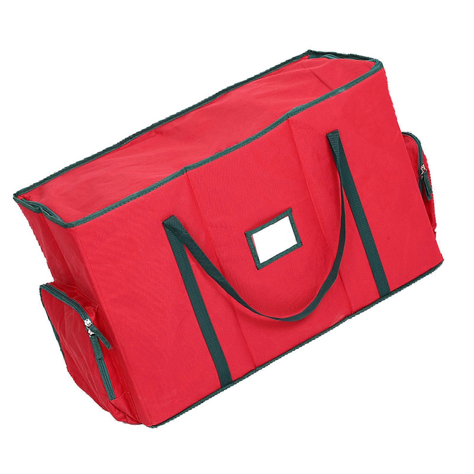 Adjustable Christmas Ornament Storage Box With Removable Dividers and Sturdy Construction  Red