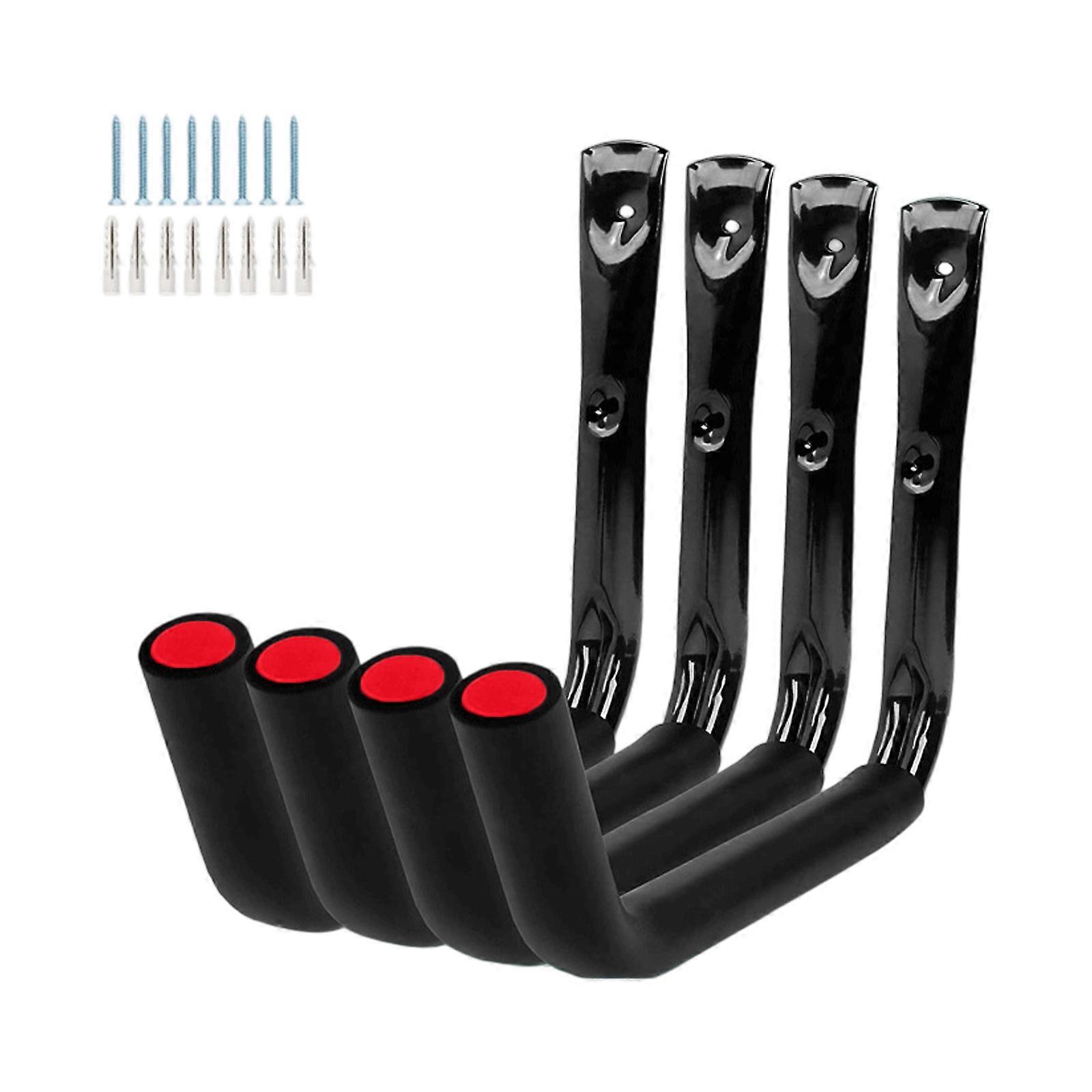 Wall Mounted Garage Organizers Hooks for Kayaks Paddle Bicycles Storage Space Saving Design Wall Mounted Tool Hangers  Red