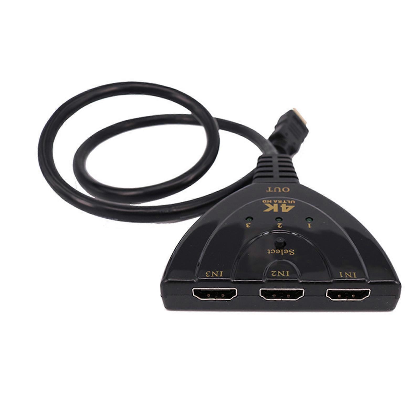 TV Switcher 3 Way Input 4K Transmission Split Screen Function Multiple Source For Conference Room Multicolor