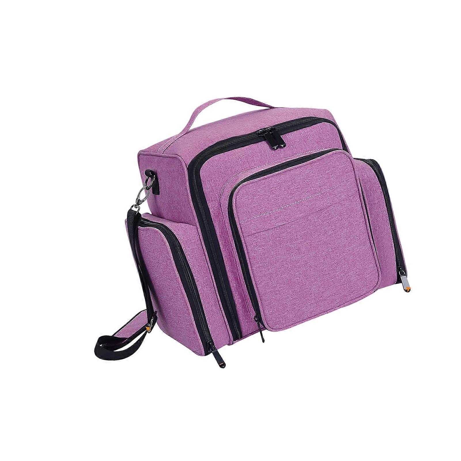 Permanent Unguis Rub Display Case Shops 60 Bottles Customizable Compartments Multiple Storage Pouches Transportable Plan For Beauty Equipment  Purple