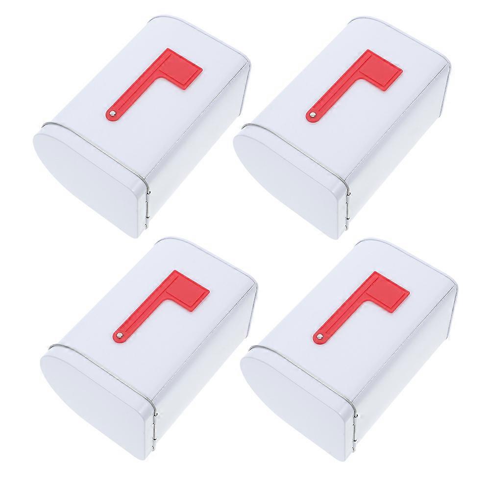 Tinplate Mailbox Storage Box for Kids 4Pcs Small Decorative Mailbox Container