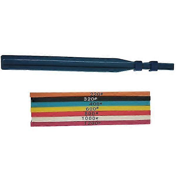 7 db 100 x 4 x 1 mm-es szálas fenőkő szuper kerámia élezőkő penészpolírozáshoz + 1 db rögzítő tartó