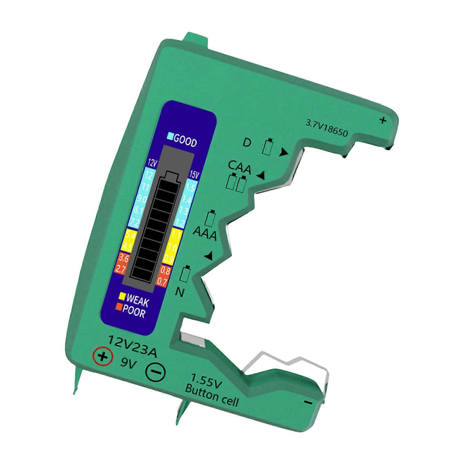 Portable Small Volts Checker Battery Tester Checker Battery Monitors LCD Display Tester Button Cell Battery Checker Multicolor