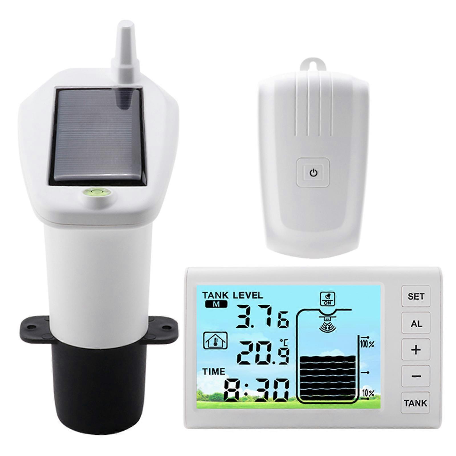 LED Digital Liquid Level Sensor Ultrasonic Level Sensor with Low Level Alarm Water Tank Liquid Depth Level Meter Sensor Multicolor