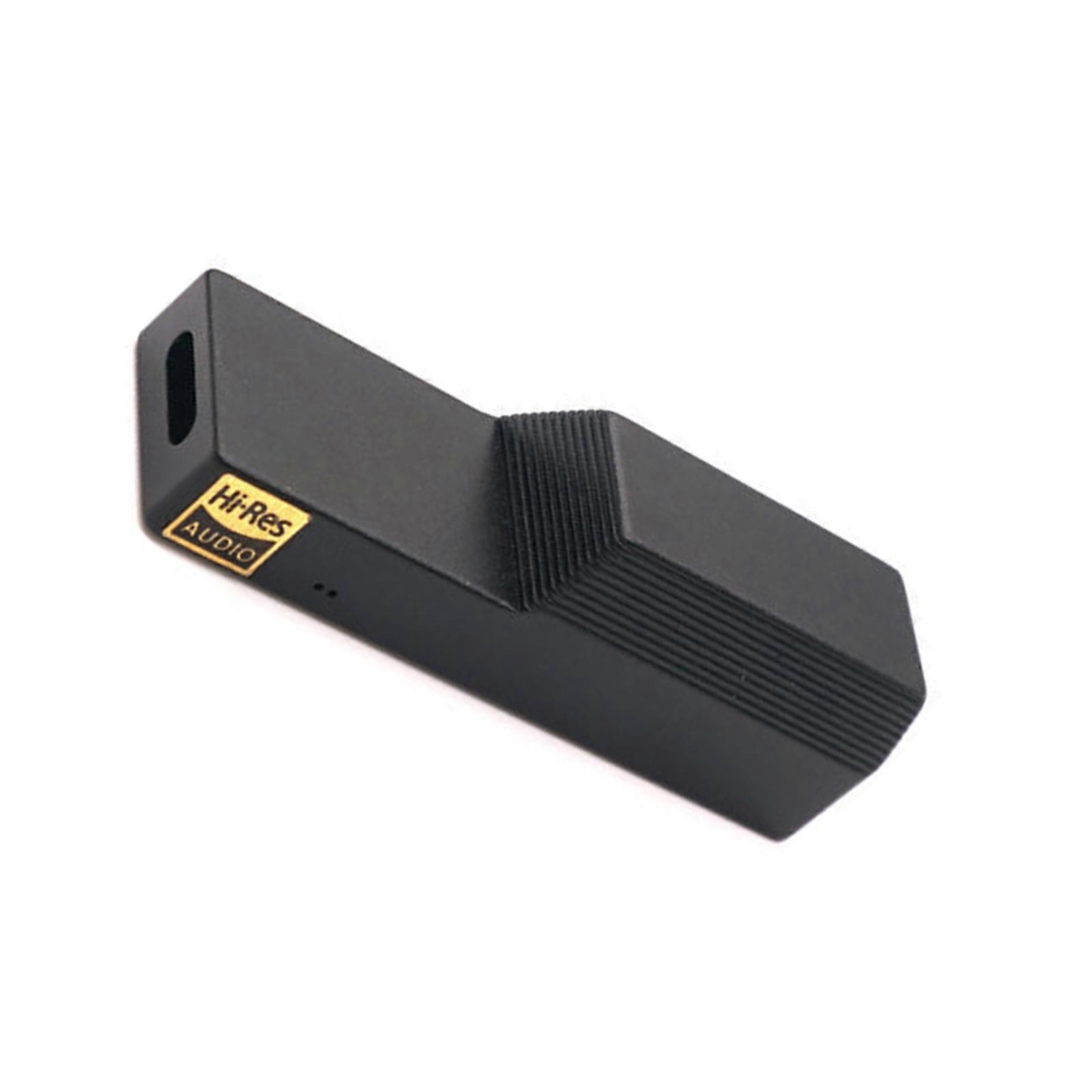 Portable Type C Earphone Amplifier USB C Dongle with 3.5mm and 4.4mm Headphone Output DSD256/384Khz Sampling Rate  black