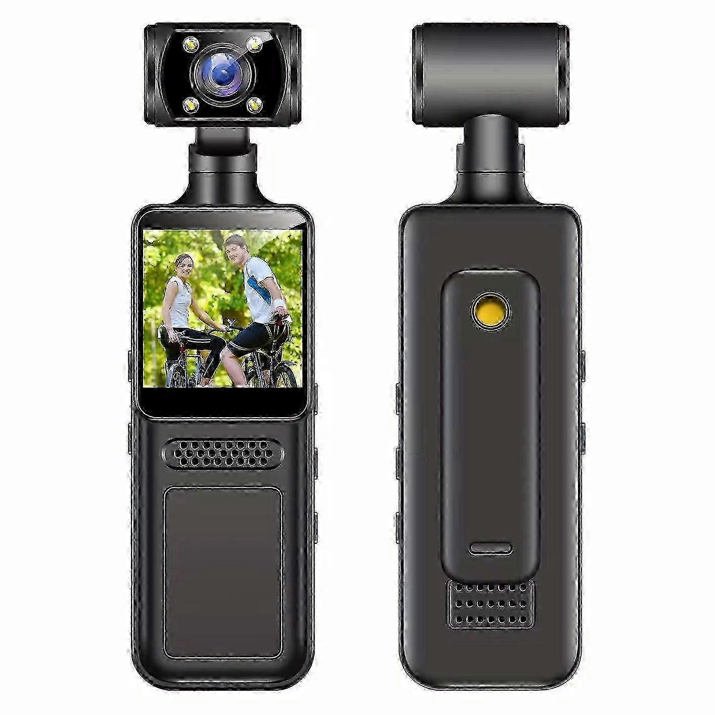 M12 4K Action Camera Handheld Recorder With 180 Rotating Lens LED Filling Light Loop Recording z