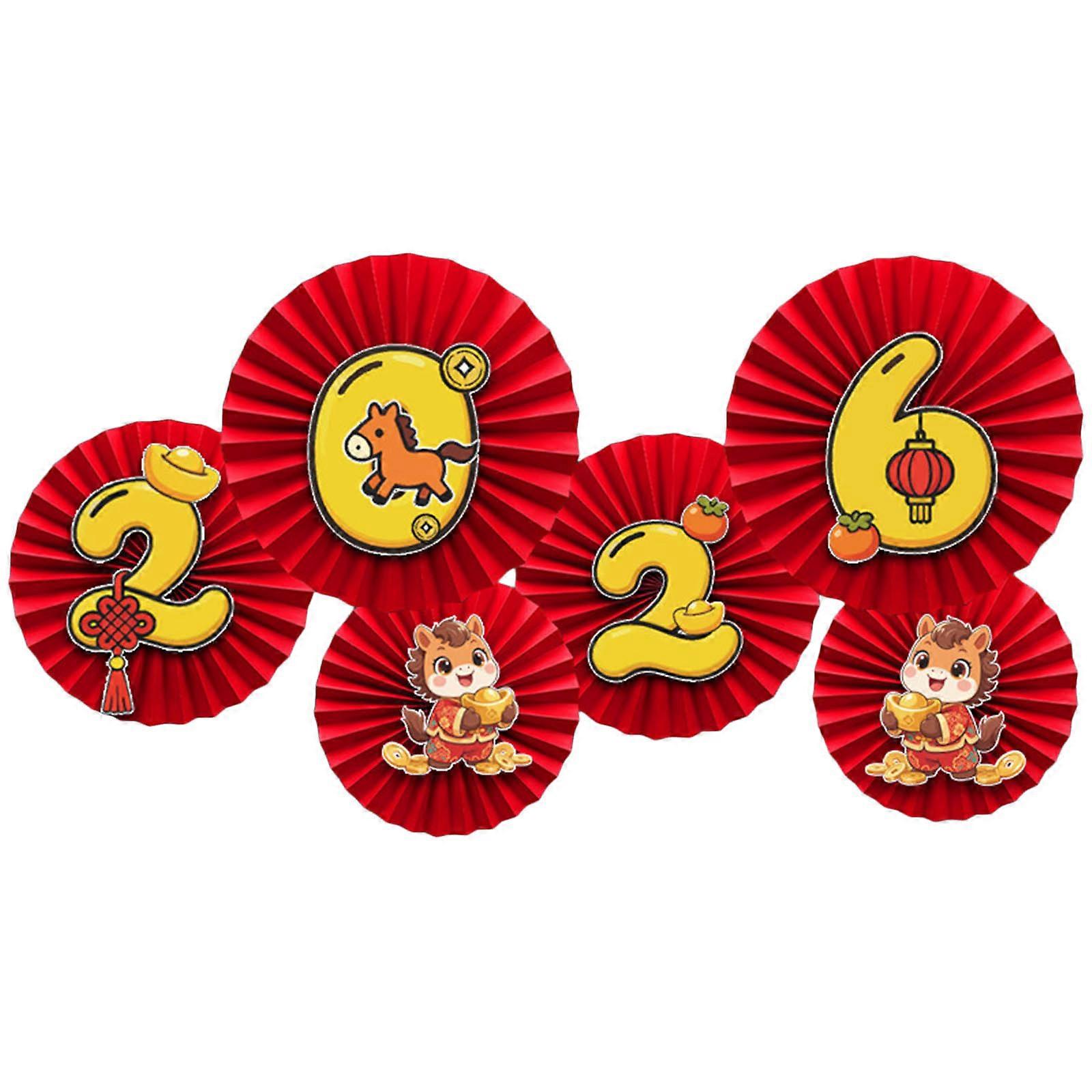 Sustainable Paper Fan Decoration for 2026 New Year Event Simple DIY Project Party Supplies Multicolor