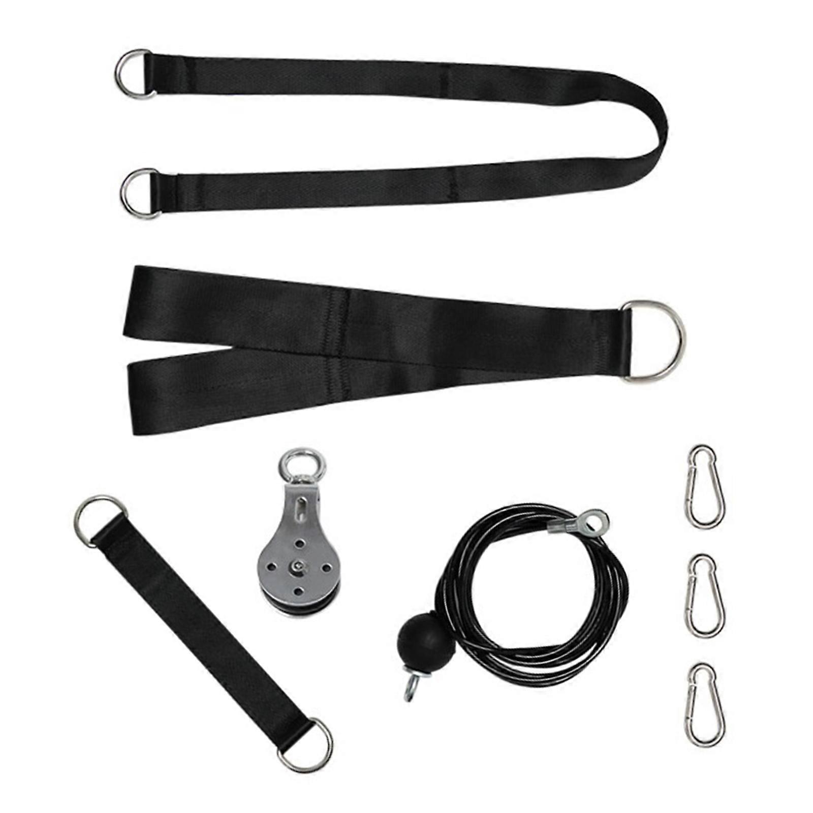 Pull Down Pulleys System Exercise Rope Bars Chest Cable Machine Attachments for Plate, Workouts Bodybuilding Multicolor