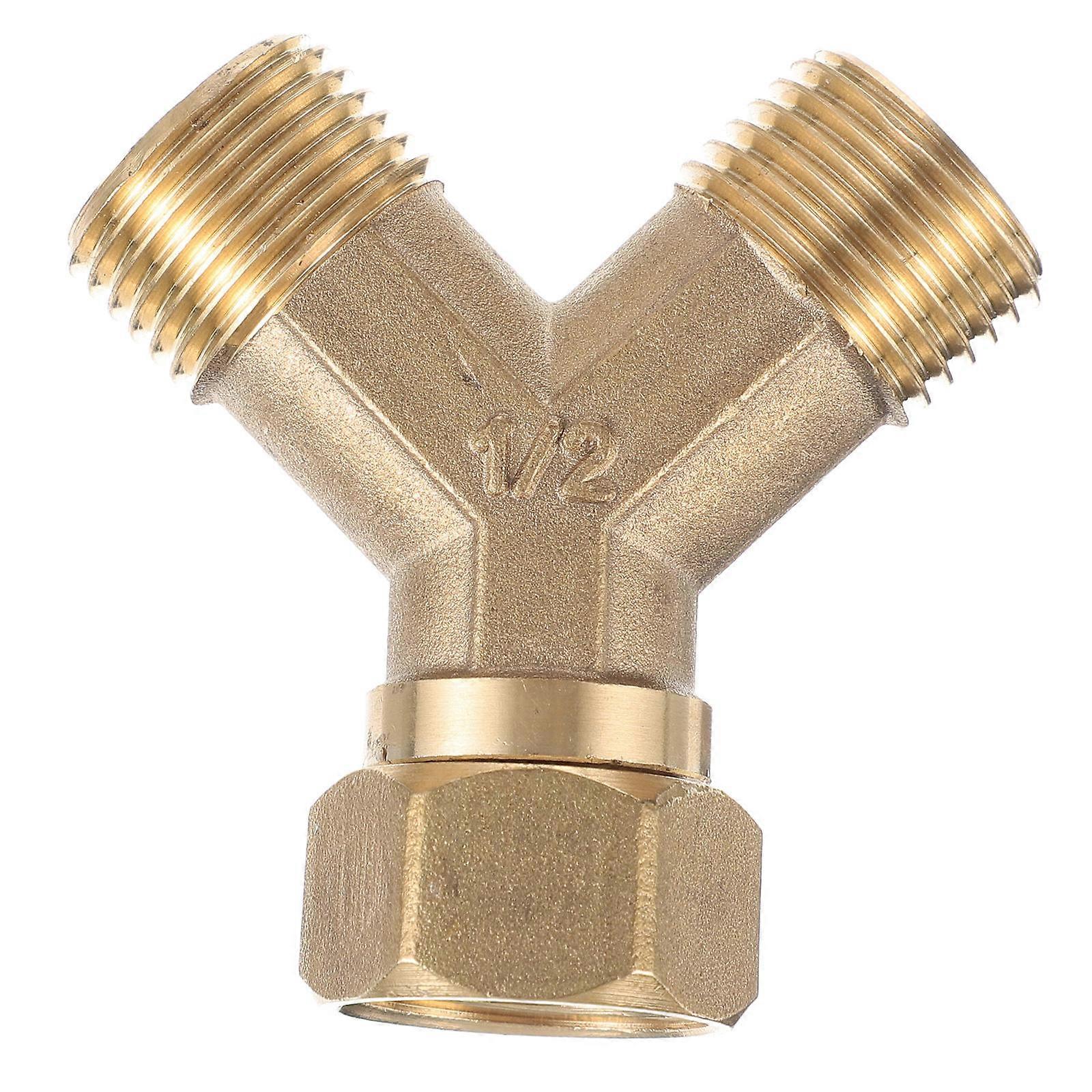 Golden Copper Y-Type Joint for Pipe 1Pcs Practical Connection Accessory